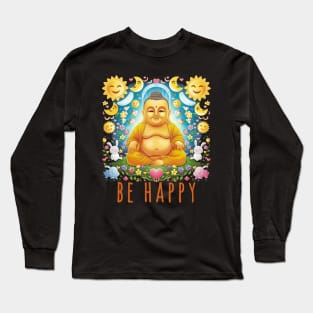 Smiling Buddha Be Happy Long Sleeve T-Shirt
